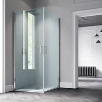 Samo - Paroi de douche d'angle ouverture pivotante 76-78 cm profilé chromé brillant transparent version droite - Polaris