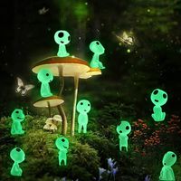 Lot de 10 mini-fantômes lumineux pour arbres de jardin, en résine créative, pour Halloween