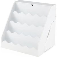 Estanteria infantil de 4 niveles con cajon y ruedas mdf blanco 211173482