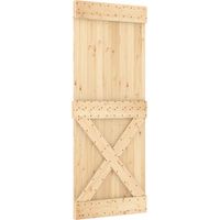 vidaXL Porte coulissante NARVIK Naturel et noir 80 x 210 cm (213,5 cm)