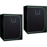 Mophorn Tenda da coltivazione per interni 150x150x200 cm, dotata di illuminazione LED a spettro completo, sistema di ventilazione e rivestimento riflettente in Mylar 600D