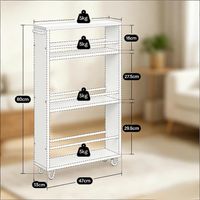 Grande chariot utilitaire,étagère étroite avec roues,chariot de cuisine portable (uniquement avec chariot de cuisine)