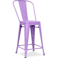 Sgabello da bar con schienale - Design industriale - 60cm - Stylix Viola Chiaro