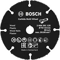 Bosch Professional 260925C125 Disc De Cutting Carbide Multi Wheel For Wood With Nails, Plastic, Drywall, Copper Pipes, Ø 76 mm, Diameter Del Hole 10 mm Angle Grinder