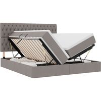 Lit double,Lit adulte,Lit avec bandes LED avec tête de lit Taupe 180 x 200 cm tissu