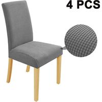 4 Pack Super Fit Stretch Removable Washable Short Dining Chair Cover Protective Seat Cover For Hotel, Dining Room, Ceremony, Wedding Banquet