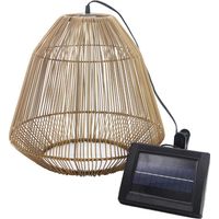 Lumisky – Suspension d'extérieur solaire MAYA marron en vannerie tressée – Protection IP44 – Autonomie 12h – Lumens 45 – Design bohème