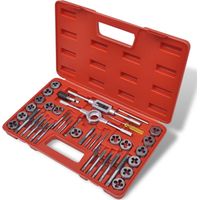 Vidaxl – Coffret de tarauds et matrices 40 pcs – Acier au carbone traité – Pour filetage interne et externe – Mallette de transport incluse