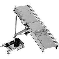 PIAZZA 195200 Mandolina Affetta Verdure in Acciaio Inox con Carrello Protettore e Piedini Antiscivolo colore Nero-Cromo