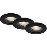 LED Einbauleuchten 3er Set GU10 IP65 5 W matt-schwarz Metall-Kunststoff Briloner