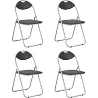vidaXL Folding Chairs 4 pcs Black Faux Leather