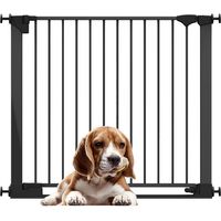 Bettacare SafeStep Dog Gate, Black, 96cm - 103cm, Extra Low Walkthough, 81cm Extra Wide Doorway, One Piece Extra Wide Pet Gate