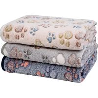 1 Packung mit 3 Hundedecken, weiche und flauschige Wolldecken für Haustiere, warme Schlafmatten, Pfotenabdruck-Design, Welpen- und Kätzchendecken, Hundedecken.
