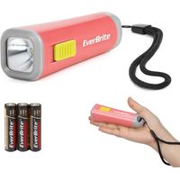 EverBrite Mini Lampe de Poche LED Enfant (Rouge Corail), Lampe Torche Enfant avec Poids Léger (46g) et Lumière Jaune, Idéal pour Lecture, Camping, Promenade, 3 Piles AAA Incluse