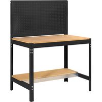 Simonrack Werkbank aus anthrazitfarbenem Metall und Holz 151 cm
