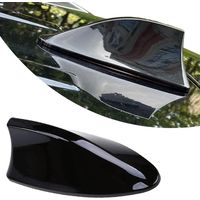 Shark Fin Antenna Car Antenna Decorative Top Mounted Dummy Roof Aerial for Car Trunk SUV Pack-1 (Black)