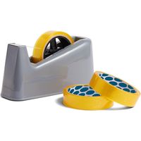 Heavy Duty Tape Dispenser with 3 Tape Rolls – Weighted Anti-Slip Desktop Tape Dispenser for Warehouse, Office & Home, Includes 3 x 40m Clear Tape