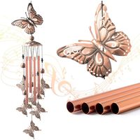 Carillon éolien papillon en cuivre, cadeau de jardinage pour maman et grand-mère