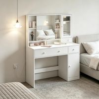 Table de rangement polyvalente,table à langer avec étagère réglable en hauteur,table à langer avec douille (uniquement avec table de maquillage)