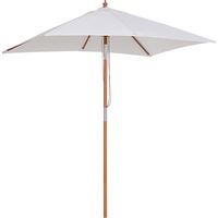 Outsunny Ombrellone da Giardino Inclinabile 2x1.5m a 6 Stecche Bambù, Beige