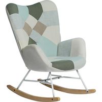MEUBLES COSY Mecedora Silla de ocio y descanso Telas para el salón Comedor Patas Jardín Balcón Patas de metal de madera