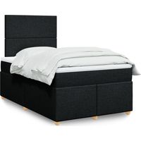 Boxspringbett mit Matratze Schwarz 120x200 cm Stoff