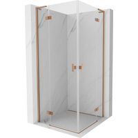 Mexen Mist-H L Duo Duschkabine schwenkbar 95 x 95 cm, transparent, gebürstetes Kupfer - 8A5L-095L-095P-65-00