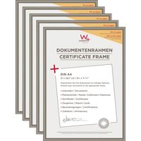 walther designCornice per quadri in acciaio 21 x 29,7 cm (DIN A4) con vetro artistico confezione da 5, cornice in plastica New Lifestyle KVX130D5
