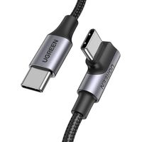 USB-C PD QC 100W 5A 1m Schwarzes Winkelkabel