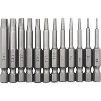 Jeu de 12 embouts de perçage Torx à tige hexagonale 1/4'', longueur 50 mm, T5-T40, embouts de tournevis magnétiques Torx