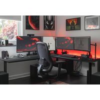 Bureau d'angle de jeu LED 197 x 132 cm – Table de jeu RGB en L – HUB USB – Gestion des câbles – Conception ergonomique – Syberdesk