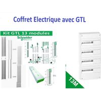 Schneider – Coffret électrique apparent 52 modules – 4 rangées de 13 modules – Montage saillie sur cloison ou gaine GTL – Intensité max 90A