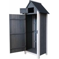 Armario Multiusos para Jardín Gardiun Kylie Gray 54x77x179 cm en Madera con Puerta Abatible Cubierta Asfáltica