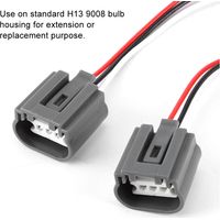 2-teiliger H13 9008 Buchsenstecker mit hitzebeständiger Verkabelung für LEDs