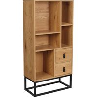 Bibliotheque bois et metal 60x120x29 cm