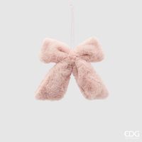 EDG Enzo De Gasperi Decorazione Fiocco di Natale Peluche 16 x 22 Cm Rosa Chiaro