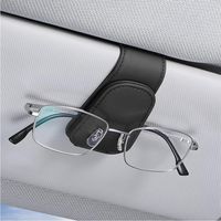 Support de lunettes de soleil pour pare-soleil de voiture, support de lunettes en cuir, support de lunettes magnétique et porte-cartes, accessoires intérieurs de voiture universels pour SUV et pick-up