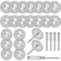 20 Pcs Mini Disque Diamant à Tronçonner pour Dremel avec Mandrin de 3mm pour Coupe Pierre, Verre, Céramique