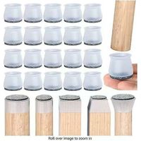 Starlight-chair Glides, 20 Pieces Chair Leg Protectors, Chair Pad, Clear Silicone Floor Protectors For Chair Legs With Felt Glides, For Hardwood And T