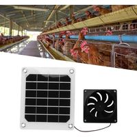 1 ventilateur solaire, 6 pouces bouche ronde, 20W ABS noir pour poulailler, maison d'animaux et camping