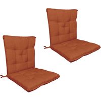 Set Cuscini Sedia Con Schienale Imbottiti Con Laccetti Banda Elastica 40 x 80 Cm Rust - 2 Pezzi