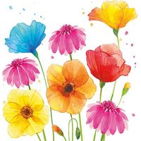 Serviettes Papier Fleurs D'été Design Floral Estival Vibrant - Ambiente