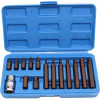 Embouts Allen - 14 Pièces 6 Pans Courts Et Longs - Adaptateur Carré 1/2 Pouces - Pour Clés À Douille - Coffret Complet