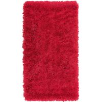 Tapis Shaggy Poil Long Rouge en Polyester et Coton pour Chambre ou Salon au Style Scandinave 80 x 150 cm Beliani