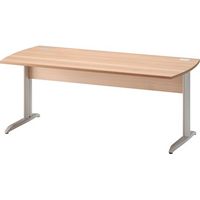 Bureau droit L 160 cm Jazz piètement Métal - Plateau hêtre ambré