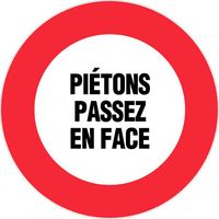 Novap – Panneau de signalisation piétons passer en face – Rigide Ø300mm – Polystyrène choc – Pré-perforations pour installation facile