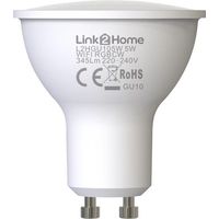 Link2Home Wi-Fi Enabled GU10 RGB LED Smart Lamp Pack of 4 (Model: L2HGU105W-4PK)