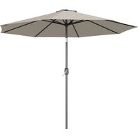 Parasol de Jardin Ø295 cm Manivela Inclinable Métal Démontable Gris 295x250 cm