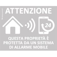 4 Adesivi allarme GPS antifurto proprietà privata con sistema di allarme mobile Misura - 4 Adesivi (11cm x 8,6cm)