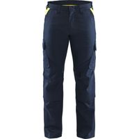 Arbeitshose mit Kniepolstertaschen, dehnbar 2D 1448 - Marineblau/Gelb S - FR(38) - SE(C44) - Lang